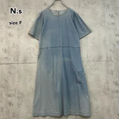 N.s 5分袖デニムフレアワンピース サイズFREe　★ ■◇