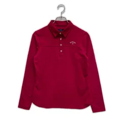 中古 レディース キャロウェイ Callaway 長袖ポロシャツ M ボルドー 裏起毛 秋冬