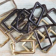 【4個セット】四角カラビナ キューブカラビナ 【47mm】 5色展開 四角カン フック連結金具　ハンドメイドアクセサリーパーツ srk73【makuzo shop】