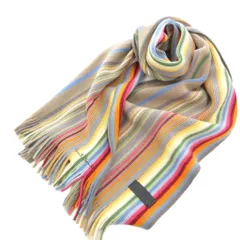 ポールスミス PAUL SMITH マフラー ストール マルチストライプ グレー系 /FF