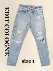 【EDIT COLOGNE】レディース ダメージデニム【サイズ1】[E-111] _