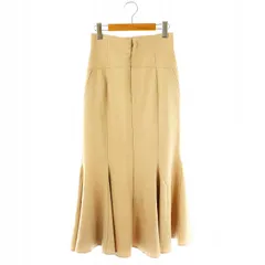 マーキュリーデュオ MERCURYDUO ストレッチツイルマーメイドフレアスカート ロング S ベージュ /HK ■OS