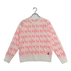 中古 レディース ルコックスポルティフ le coq sportif セーター M 白×ピンク 長袖 クルーネック 総柄