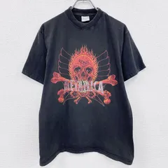【3点以上まとめ買いで20％OFF】古着 used　90s～　Metallica　メタリカ　半袖プリントTシャツ　バンドT　REBEL SKULL　黒　ブラック　Lサイズ