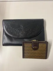 中古　バック・財布　2点セット　ハナエモリ ・バタフライ　ブラック　M VALENTINO ビンテージ　ガマ口　箱付き