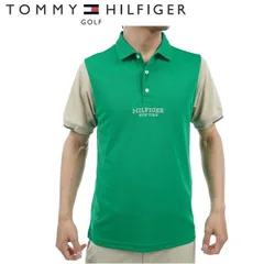 トミーヒルフィガー ゴルフ メンズ カラーブロック 半袖ポロシャツ TOMMY HILFIGER GOLF THMA403 グリーン(60)