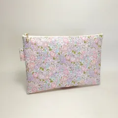 ミッシェル柄ピンク　総柄：大きめ　ポーチ　リバティ　ラミネート　ハンドメイド