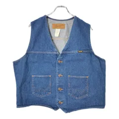 90年代 USA製 Wrangler ラングラー デニムベスト ブルー(メンズ XL)中古 古着 X2048