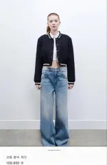 ザラ クロップド ブルゾン ジャケット ネイビー M