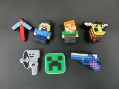【TAKA68-28】△未検品　『マインクラフト　シューズチャーム　7個セット』　まとめ売り　クロックス