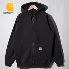 カーハート Carhartt ジップパーカー XL 相当 表記 M ブラック ロゴ刺繍 オリジナルフィット ORIGINAL FIT ジップアップフーディ ストリート オーバーサイズ ビッグシルエット ワーク 裏起毛 パーカー ワーク系 古着 L120