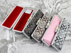 印鑑ケース 実印 銀行印 認印 印鑑 おしゃれ はんこケース モノグラム ケース 朱肉付き 10.5mm～12mm 13.5mm～15mm
