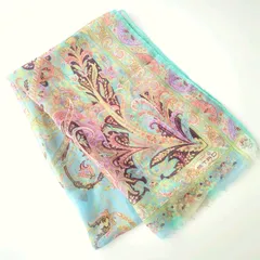 G エトロ ETRO スカーフ シルク100% ペイズリー柄 イタリア製 大判 美品 51217Z34-7