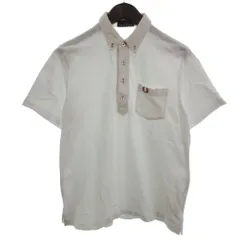 フレッドペリー FRED PERRY ボタンダウン ポロシャツ ワンポイント 刺繍 白 L ■ECT