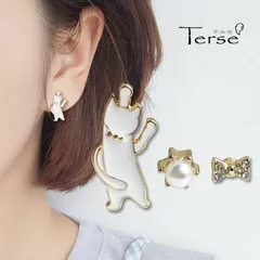 猫 ピアス 3点セット パール リボン バレンタイン プレゼント レディース かわいい セット お得 猫好き 動物 ギフト 彼女へ ホワイトデー 春 卒園式 卒業式 入学式 大人可愛い ダンス アクセサリー 普段使い  送料無料 即購入OK 最短当日〜翌日発送