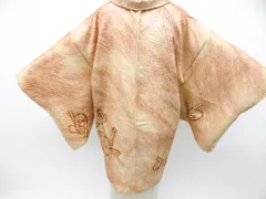 【一輝堂】羽織 総絞り ぼかし 花 羽織紐付 正絹 着物 身丈約79cm 裄丈64cm 26z01-89