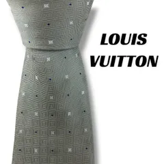 【7649】良品ー可品！ルイヴィトン　ネクタイ　シルバー系