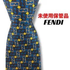 【7832】未使用保管品　フェンディ　ネクタイ ブルー系　FF柄