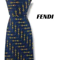 【7836】良品ー可品！フェンディ　ネクタイ　ネイビー系