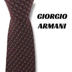 【7868】良品！ジョルジオアルマーニ　ネクタイ　赤茶系