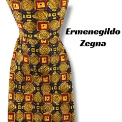 【7874】美品！エルメネジルドゼニア　ネクタイ　イエロー系