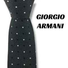 【7875】美品！ジョルジオアルマーニ　ネクタイ　ブラック系