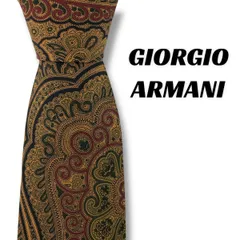 【7884】美品！ジョルジオアルマーニ　ネクタイ　ブラウン系
