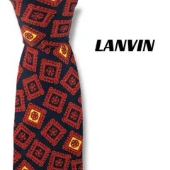 【7898】美品ー良品！ランバン　ネクタイ　レッド系