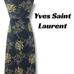 【7902】良品！サンローラン　ネクタイ　ライトブルー系　花柄