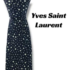 【7899】良品！サンローラン　ネクタイ　ダークネイビー系