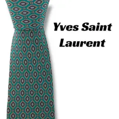 【7905】良品！サンローラン　ネクタイ　グリーン系