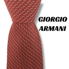 【7918】良品！アルマーニ　ネクタイ　レッド系