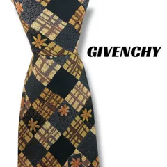 【7920】美品！ジバンシー　ネクタイ　ブラウン系　花柄