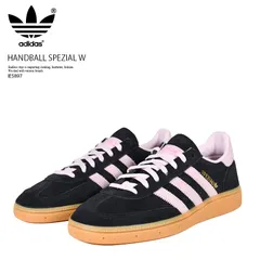 adidas (アディダス) HANDBALL SPEZIAL W (ハンドボール スペツィアル ウィメンズ) レディース ローカット スニーカー タウンユース 普段使い カジュアル ストリート ローテク (ブラック/ピンク/ガム) IE5897