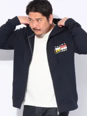 パーカー 長袖 メンズ 大きいサイズ ロゴプリント フルジップ TOMMY HILFIGER (トミーヒルフィガー)