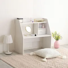 ♪木製 コンパクトローデスク ［幅83cm］　　　　引出し 学習机 作業机 ワークデスク ワークテーブル リモートワーク テレワーク