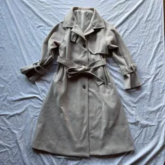 ロングトレンチコート S グレージュ ベルト付 ストームフラップ ロング丈115 シングルボタン 袖ベルト ミニマル 韓国っぽ きれいめ/モード グランジMIX ストリート Y2K 春秋アウター