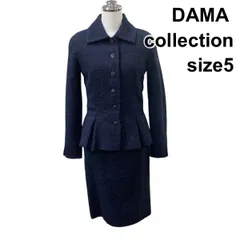 ■ ダーマコレクション DAMA collection スーツ セットアップ ひざ丈 ワンピース ジャケット 長袖 ネイビー 5 XS～S レディース H6A093