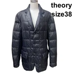 ■ セオリー theory アウターダウンジャケット 長袖 ノッチドラペル フラップポケット 黒 ブラック 38 M メンズ H6A085のサムネイル
