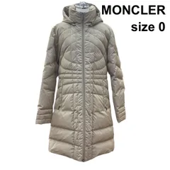 ●■ モンクレール MONCLER アウター ダウンコート ロング丈 長袖 フード ベージュ ダウン90% 0 XS～S 7号 レディース T6A012