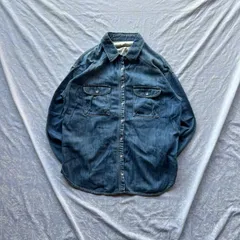 LOWRYS FARM デニムシャツ M ブルー 色落ち フラップポケット 長袖 シャツジャケット 羽織り Y2K グランジ アメカジ ストリート 古着MIX