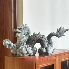 ドラゴン 龍 神龍 オブジェ 卓上置物 風水 仏像 卓上置物 縁起物 玄関 昇運 開運 金運 商売繁盛 縁起物 魔除け 厄除け インテリア リビング 贈り物 店舗zw0117