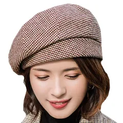 新品 WHITE FANG(ホワイトファング) 千鳥柄 ベレー帽 帽子 秋冬 防寒 ハット キャップ おしゃれ かわいい レディース CA335