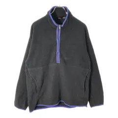 90年代 patagonia パタゴニア SYNCHILLA ハーフジップ シンチラ フリースジャケット アウトドア ブラック(メンズ XL)中古 古着 X2084