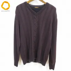 #w アラミス ARAMIS Vネック ニット セーター L 茶系 紺 ウール 毛 100％ 日本製 メンズ [938653] k01のサムネイル