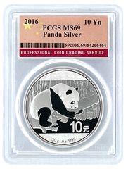 2016年 中国 パンダシルバーコイン PCGS 未流通品 30g - メルカリ