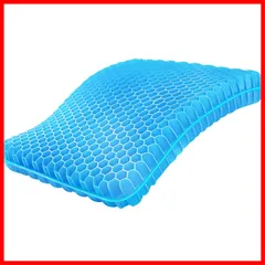 チチロバ(TITIROBA) ゲルクッション 極厚【冬用カバー付き】42×37×6cm 無重力 クッション 座布団 ハニカム構造 蒸れない 敬老の日 在宅勤務 オフィス 車 椅子 自宅用 洗える カバー 熱可塑性エラストマー ZD-03-T ブルーのサムネイル