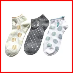 靴下 レディース くるぶし ショート ソックス 夏 スポーツ 薄手 WESTERN POLO TEXAS 3足セット（柄はお任せ） C59