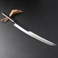 11118鬼反り先丸包丁尺二鏡面仕上げ刺身包丁刃は究極の切れ味黒檀黒水