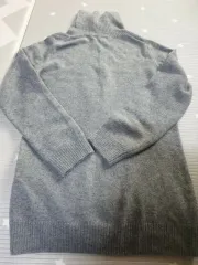 グレー 톤 タートルネック ニット ロング セーター